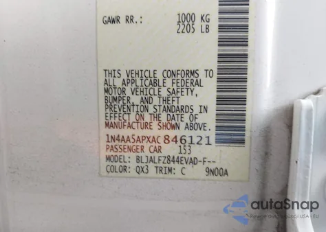 2010 Nissan Maxima 3.5 Sv z USA, uszkodzony, nr VIN 1N4AA5APXAC846121